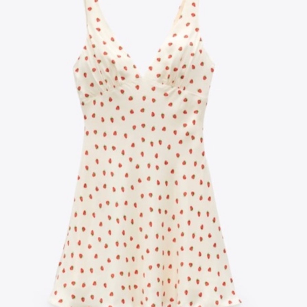 Zara Satin Strawberry Dress